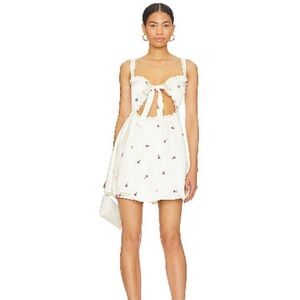 MAJORELLE White and Red Floral Mini Dress